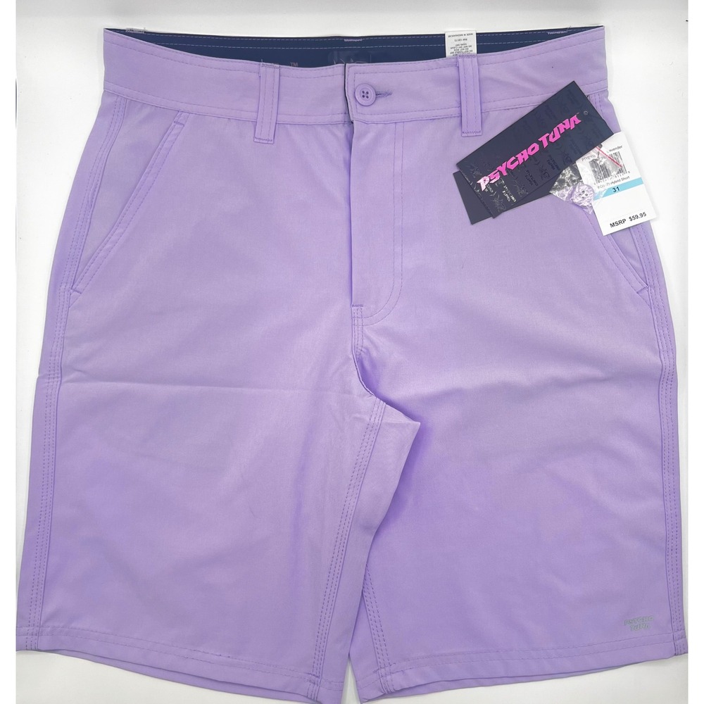 Psycho Tuna Men's Bosun Hybrid‎ Shorts Lavendar Size 31 Casual Lightweight 0477